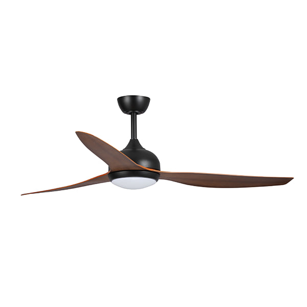 Eco Style DC Ceiling Fan with Remote Control & CCT LED – Black / Koa 60″