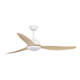 Eco Style DC Ceiling Fan with Remote Control & CCT LED – White / Beechwood 60″