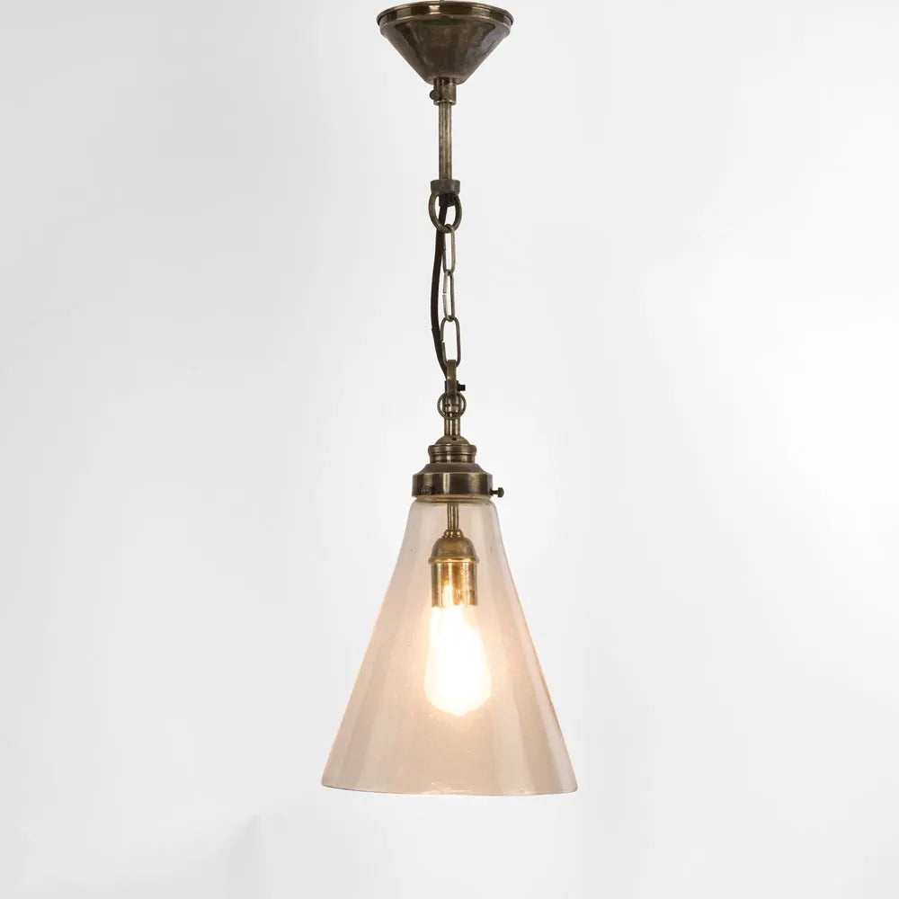 Gadsden Ceiling Pendant Small Silver with Clear Glass