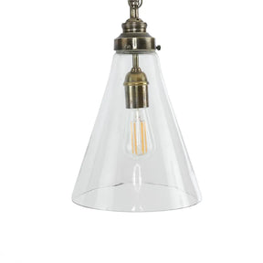 Gadsden Ceiling Pendant Small Silver with Clear Glass