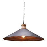 Hudson Ceiling Pendant Matt Grey and Wood
