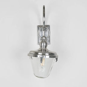 Savoy Outdoor Wall Light with Glass Shade Antique Silver
