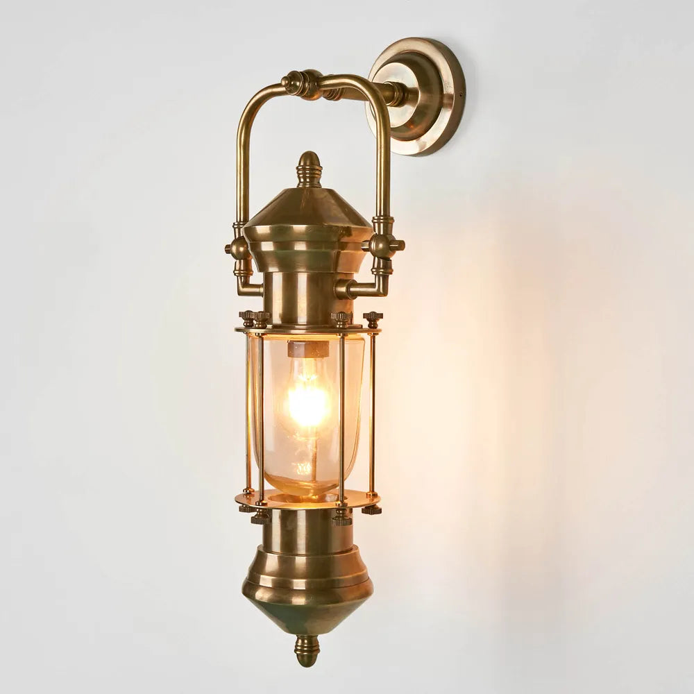 Lisbon Outdoor Wall Light Antique Brass