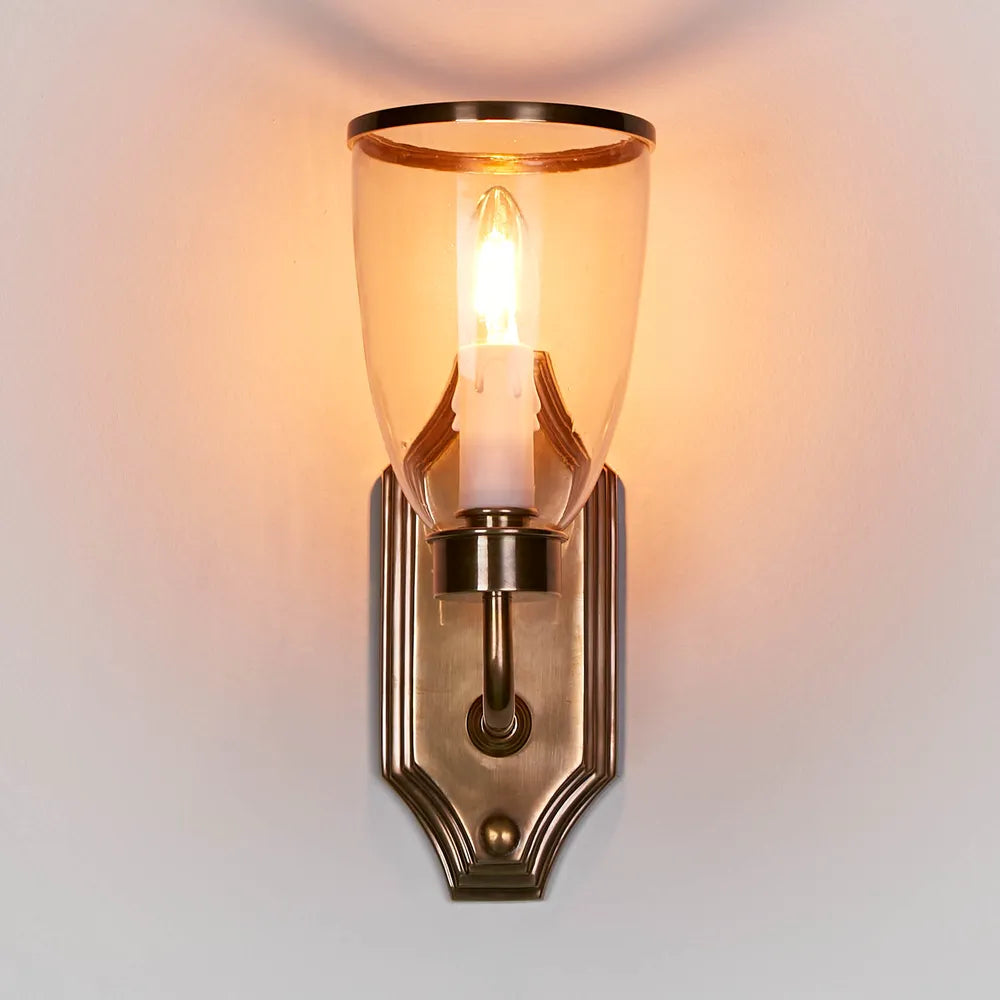 Westbrook Wall Light with Glass Shade Brass
