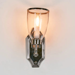 Westbrook Wall Light with Glass Shade Shiny Nickel