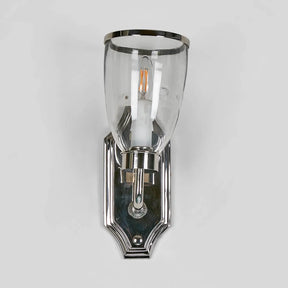 Westbrook Wall Light with Glass Shade Shiny Nickel