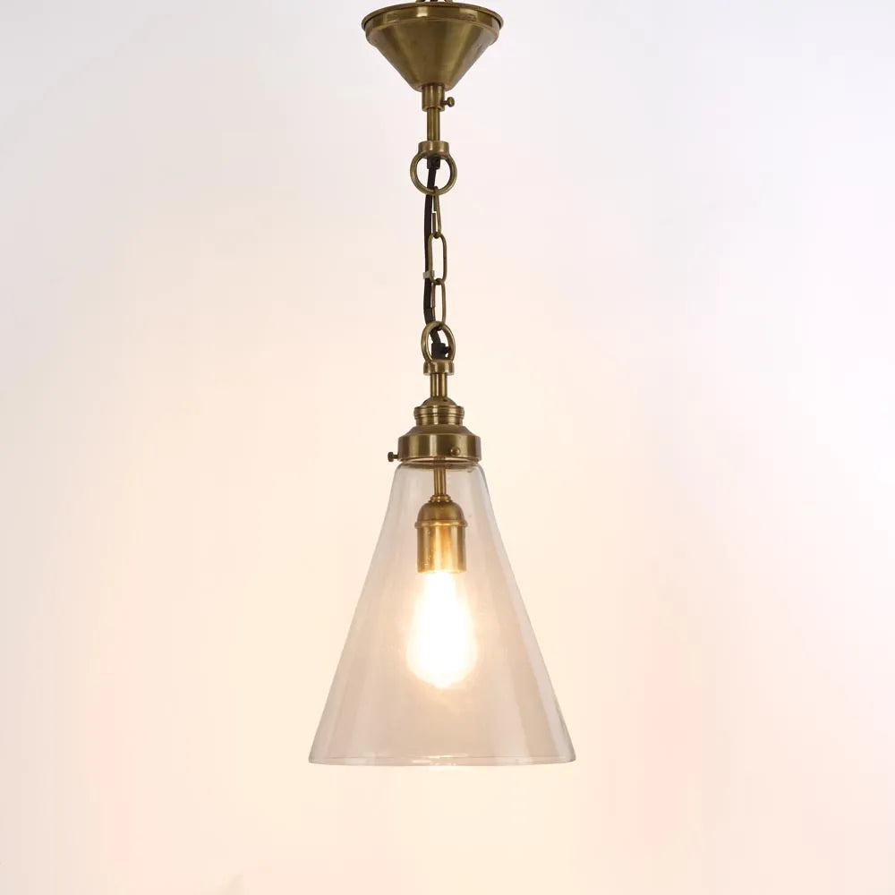 Gadsden Ceiling Pendant Small Brass with Clear Glass