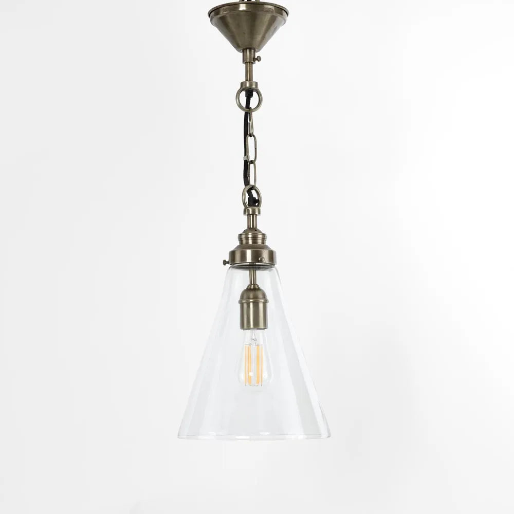 Gadsden Ceiling Pendant Small Brass with Clear Glass