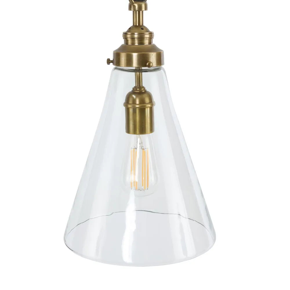 Gadsden Ceiling Pendant Small Brass with Clear Glass