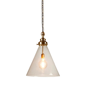 Gadsden Ceiling Pendant Medium Brass with Clear Glass