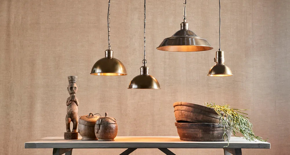 Palladium Hanging Lamp Antique Brass