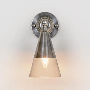 Otto Wall Light With Glass Shade Antique Silver