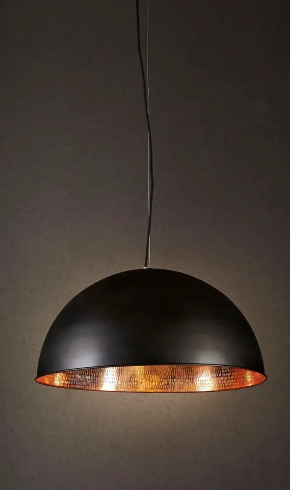 Alfresco Dome Ceiling Pendant Lamp Black and Copper
