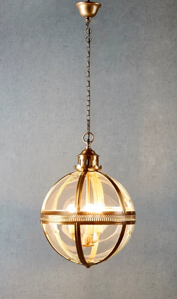 Saxon Ceiling Pendant Medium Antique Brass