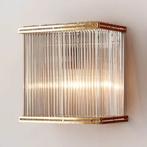 Verre Rectangular Wall Light Brass