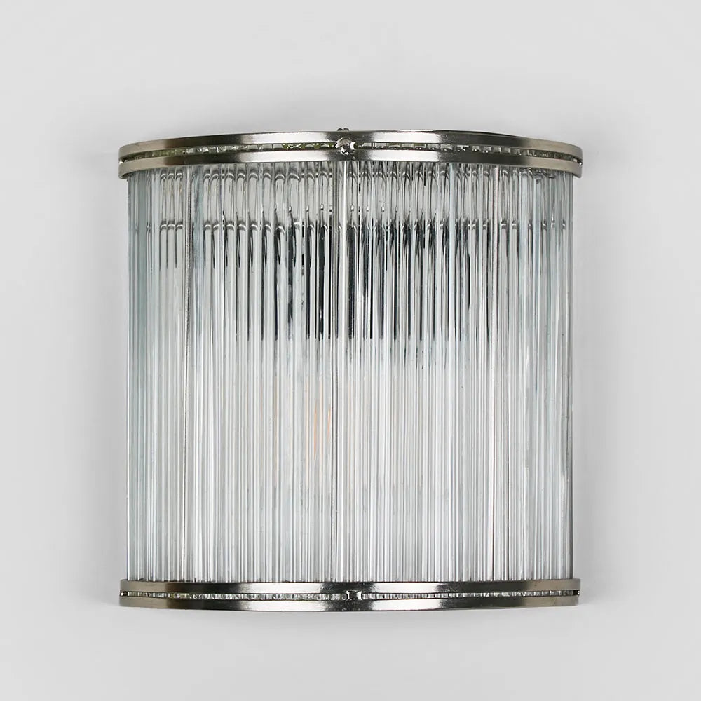 Verre Half Round Wall Light Silver
