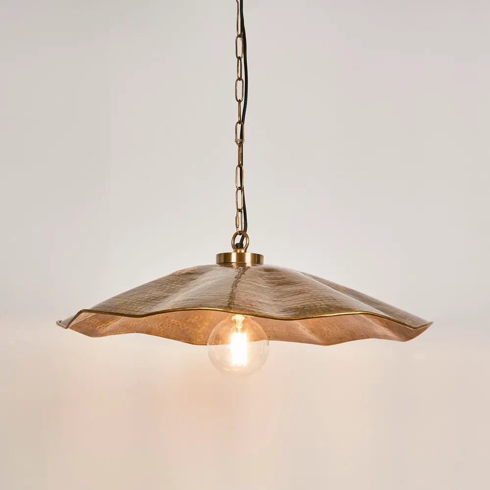Melville Ceiling Pendant Hammered Antique Brass
