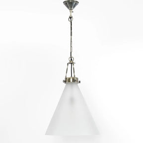 Gadsden Ceiling Pendant Large Silver with Frosted Glass
