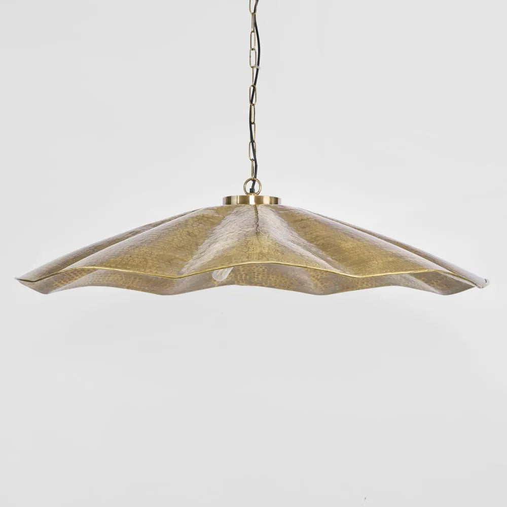 Melville Ceiling Pendant Hammered Large Antique Brass