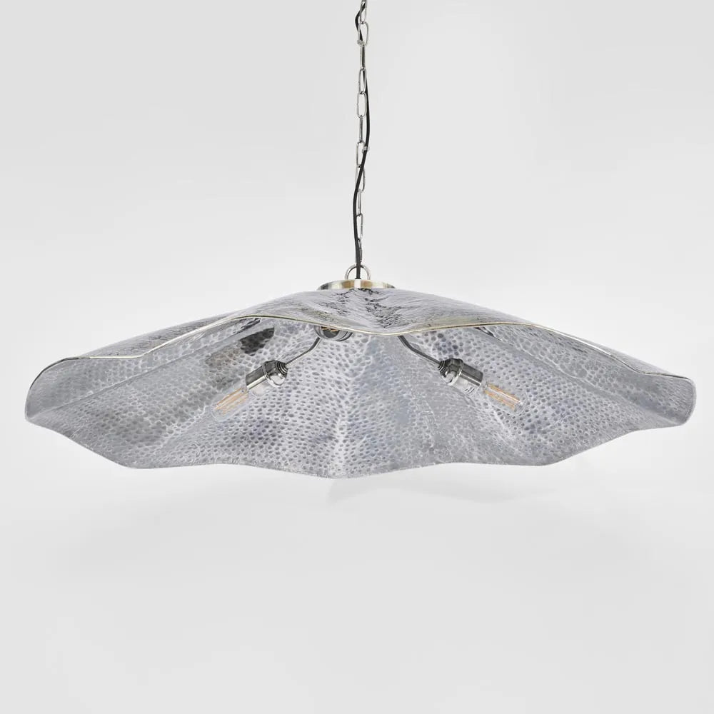 Melville Ceiling Pendant Hammered Large Antique Silver