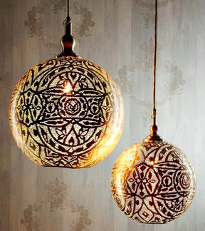 Moroccan Ball Ceiling Pendant Medium Silver