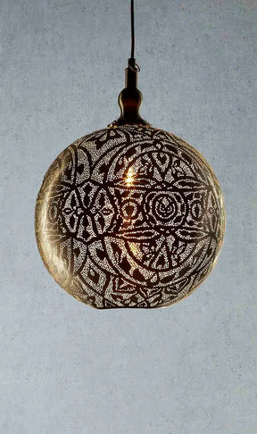 Moroccan Ball Ceiling Pendant Medium Silver