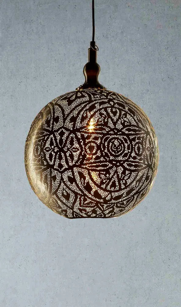 Moroccan Ball Ceiling Pendant Medium Silver