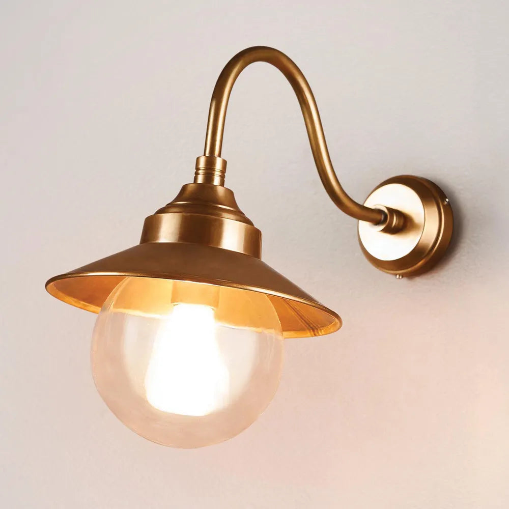 Zermatt Outdoor Wall Light Antique Brass