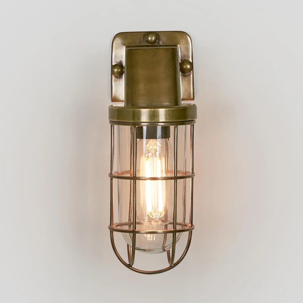 Royal London Outdoor Wall Light Antique Brass