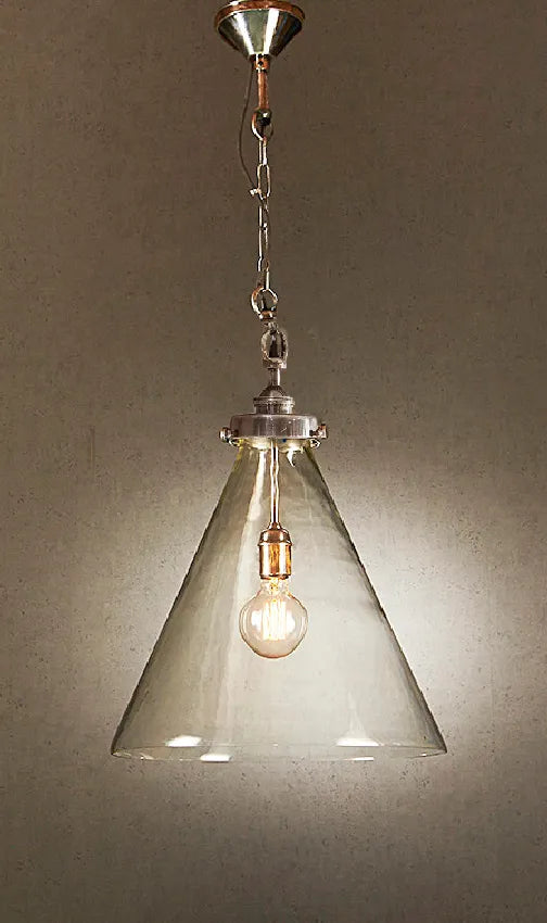 Gadsden Ceiling Pendant Medium Silver with Clear Glass