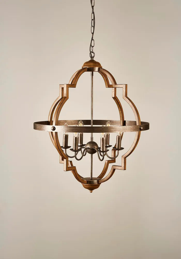 Hyatt Ceiling Pendant Large Rust Brown and Silver Black