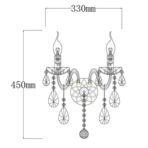 Bromley Crystal Wall Light - 2 Light