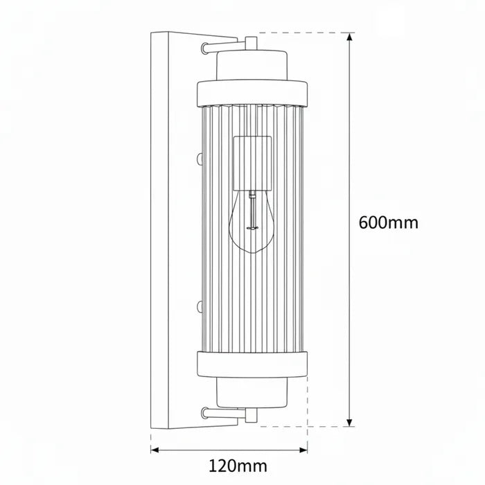 Cambridge Wall Light - 600mm - Black