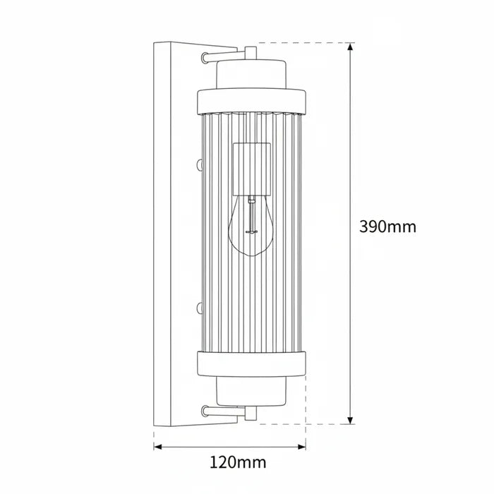 Cambridge Wall Light - 400mm - Black
