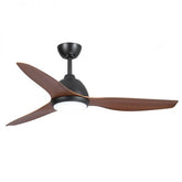 Breeze AC Ceiling Fan with Wall Control and CCT LED Light – Black with Koa Blades 52″