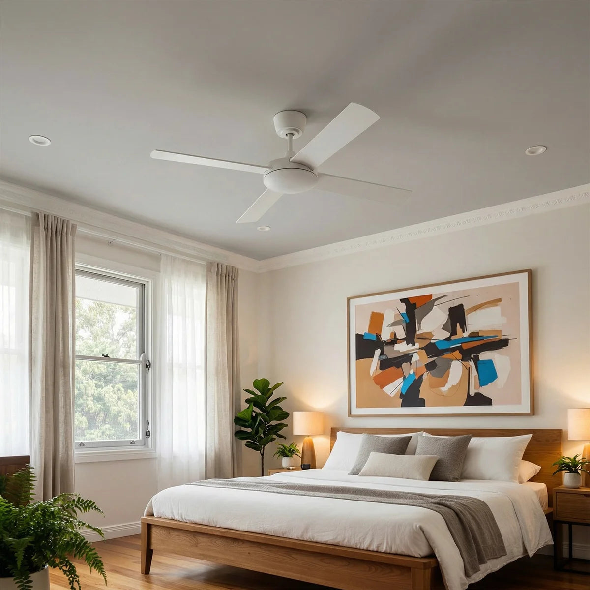 Eco Silent Pro DC Ceiling Fan with Remote – White 48″