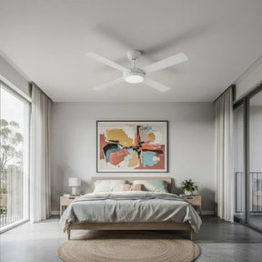 Eco Silent Pro DC Ceiling Fan with CCT LED Light – White 48″