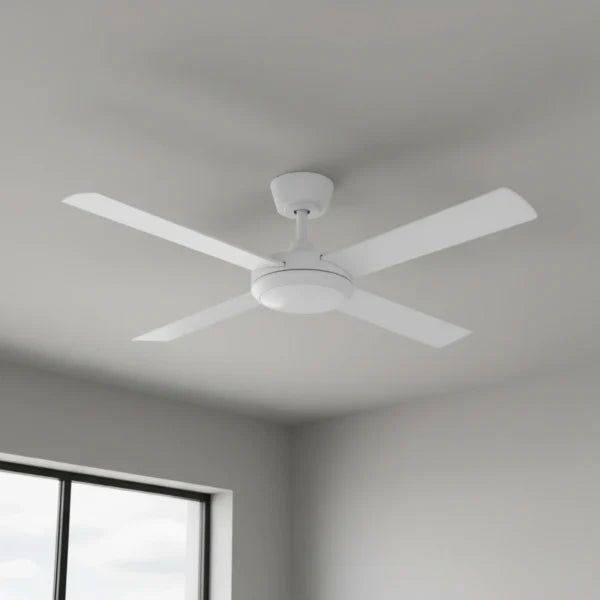 Eco Silent Pro DC Ceiling Fan with CCT LED Light – White 48″