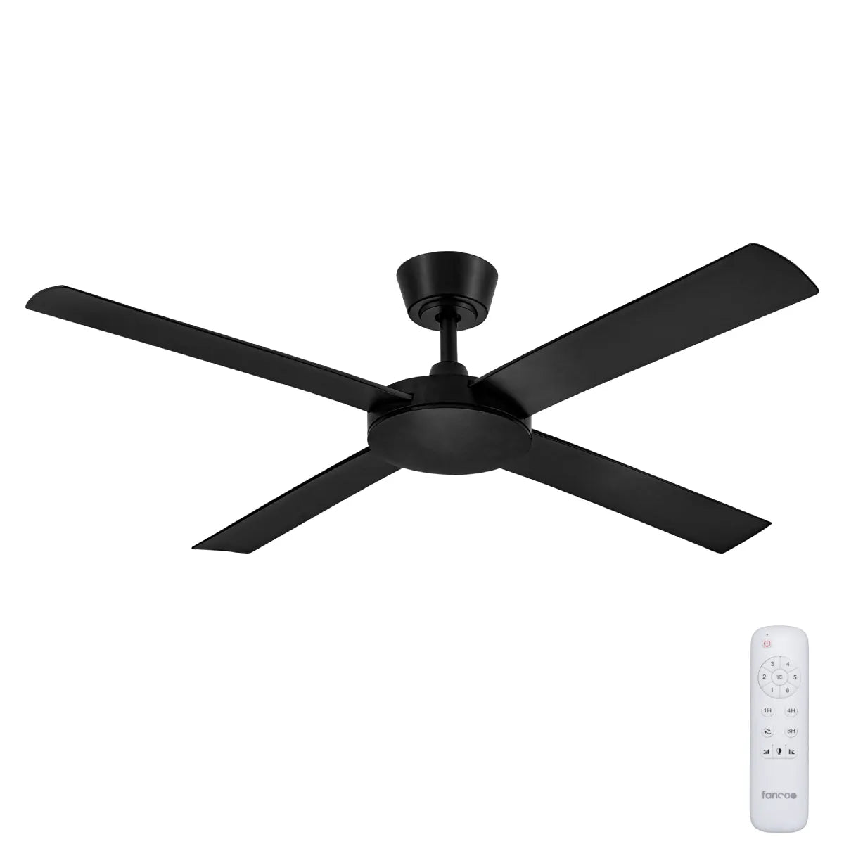 Eco Silent Pro DC Ceiling Fan with Remote – Black 52″