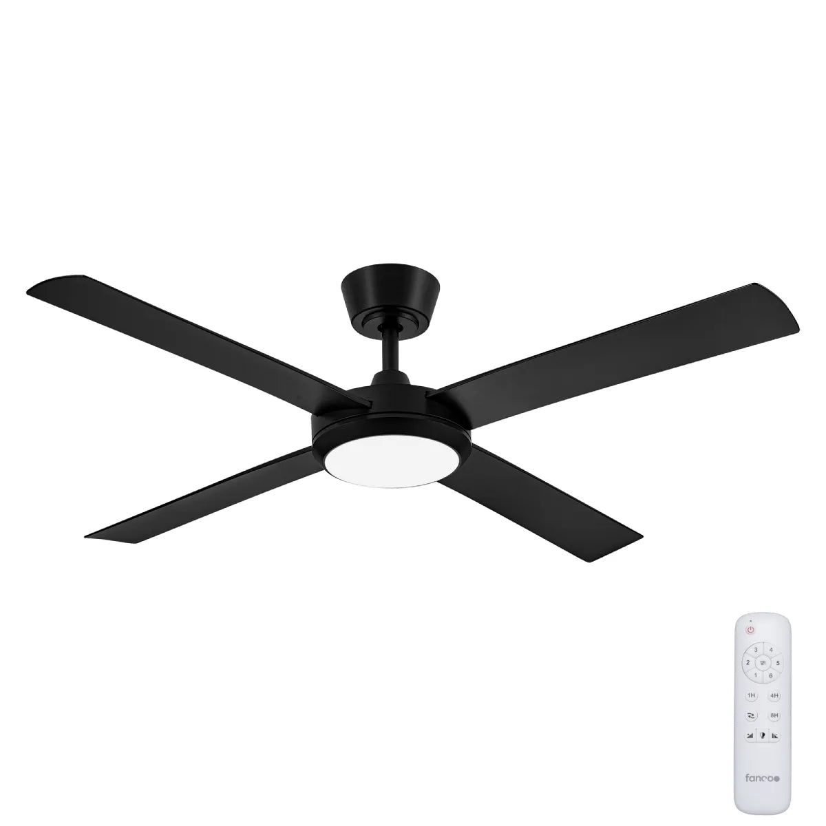 Eco Silent Pro DC Ceiling Fan with CCT LED Light – Black 52″