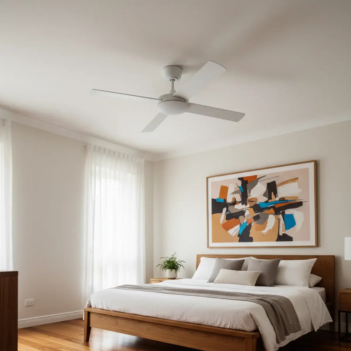 Eco Silent Pro DC Ceiling Fan with Remote – White 52″