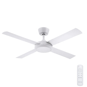 Eco Silent Pro DC Ceiling Fan with CCT LED Light – White 52″