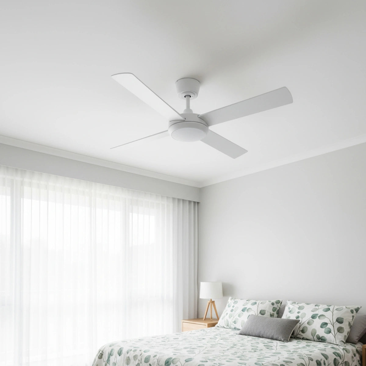 Eco Silent Pro DC Ceiling Fan with CCT LED Light – White 52″