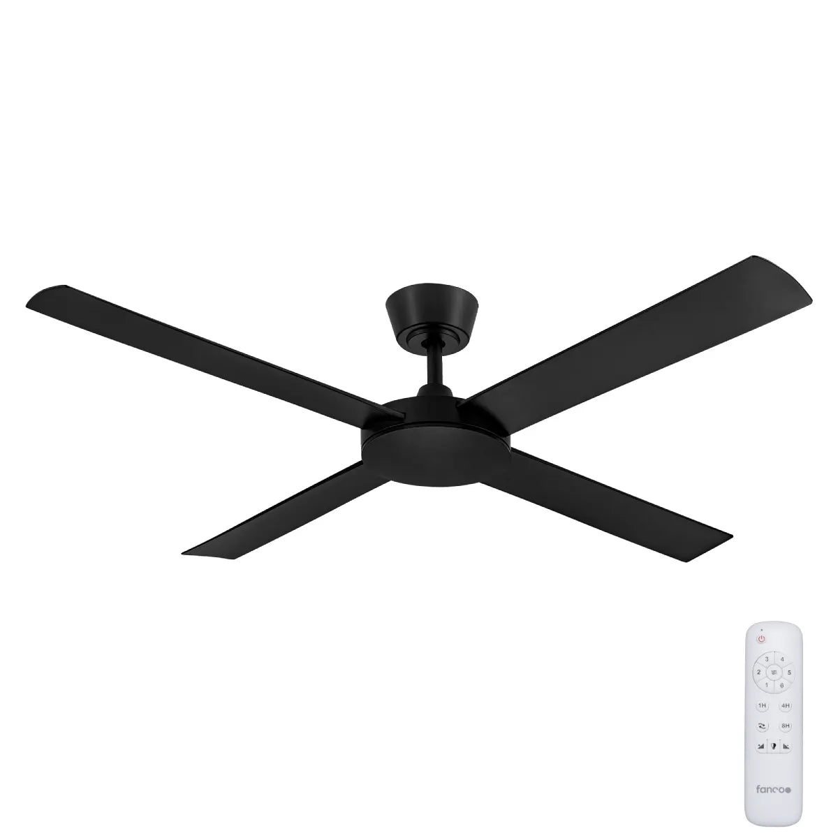 Eco Silent Pro DC Ceiling Fan with Remote – Black 56″