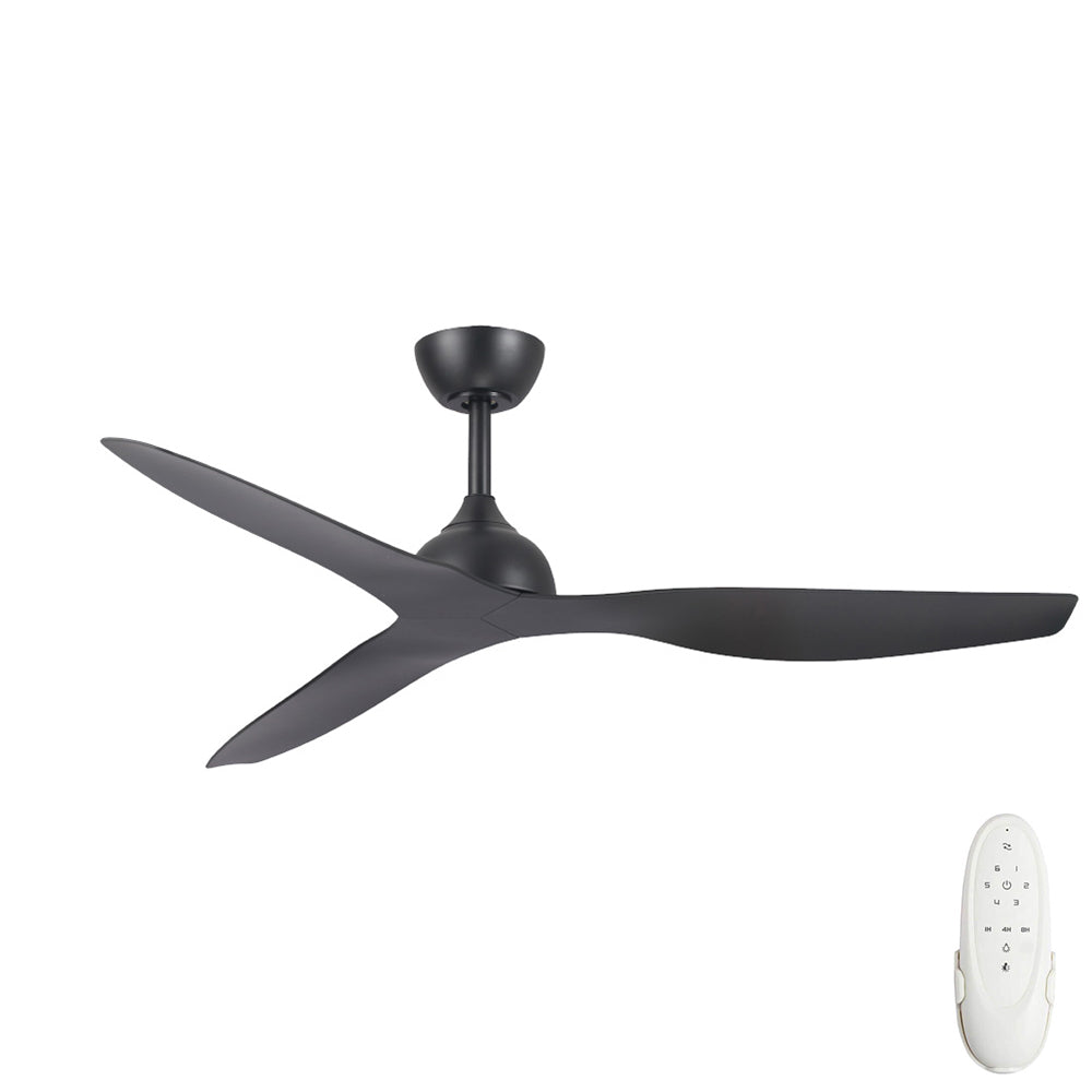 Eco Style DC Ceiling Fan with Remote Control – Black 52″