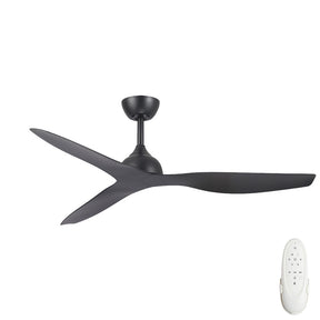 Eco Style DC Ceiling Fan with Remote Control – Black 52″