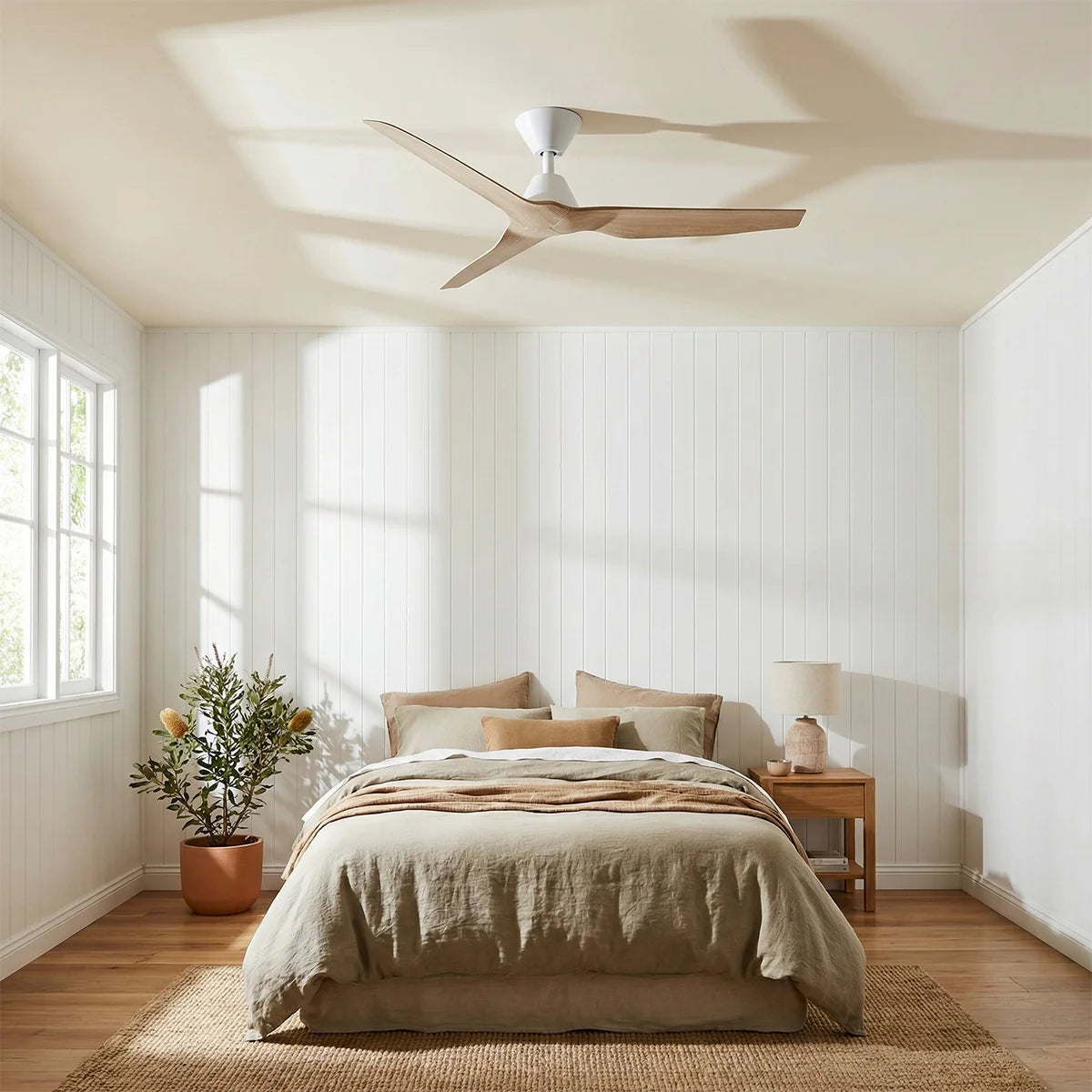 Infinity iD DC Ceiling Fan with Remote – Beechwood 54″