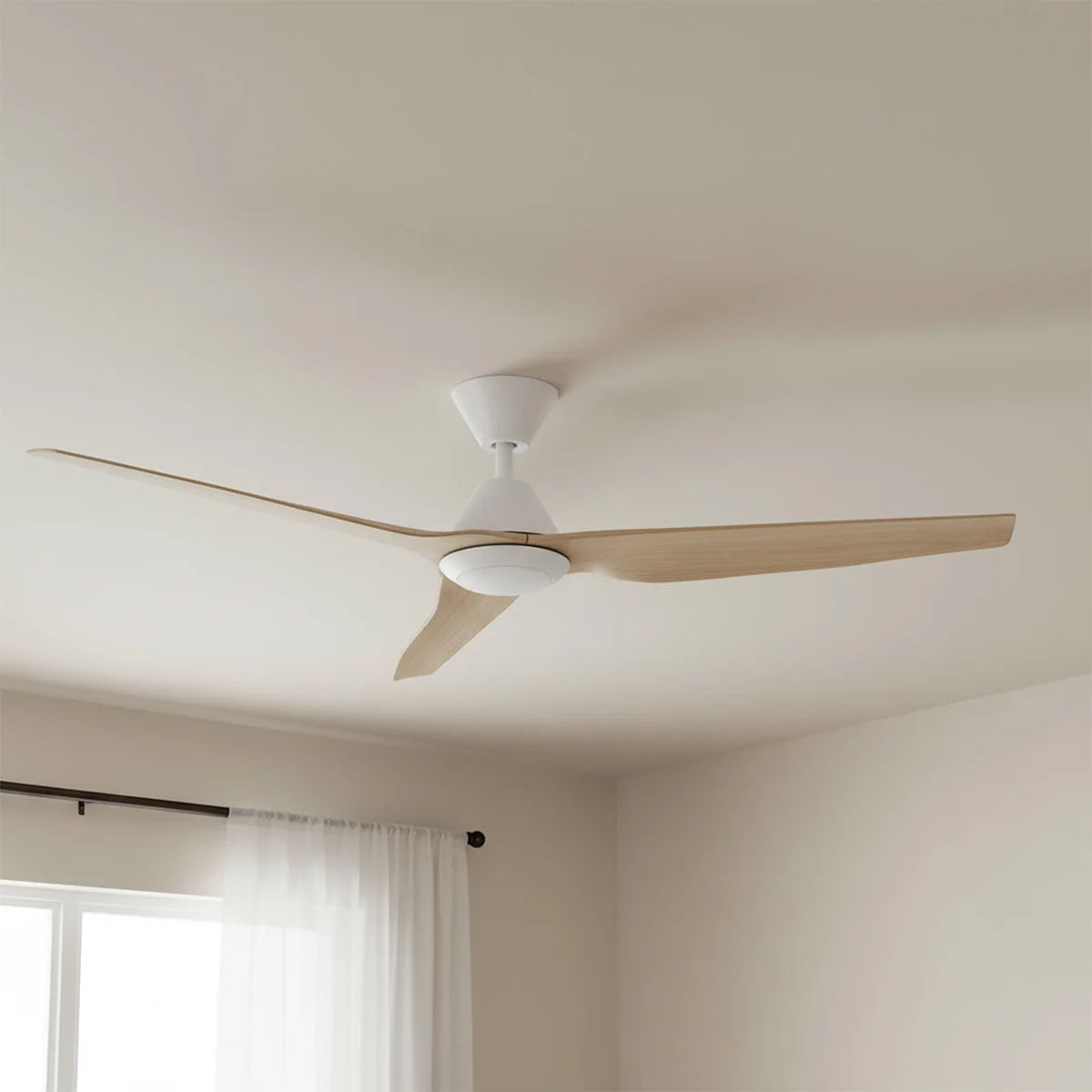 Infinity iD DC Ceiling Fan with CCT LED Light – Beechwood 54″