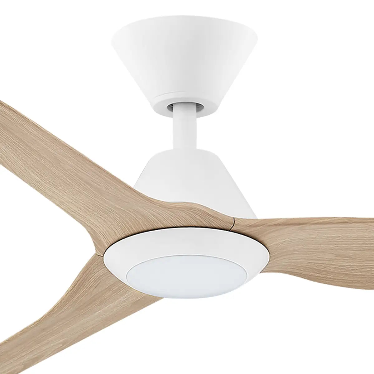 Infinity iD DC Ceiling Fan with CCT LED Light – Beechwood 54″