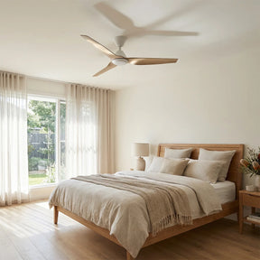 Infinity iD DC Ceiling Fan with CCT LED Light – Beechwood 54″